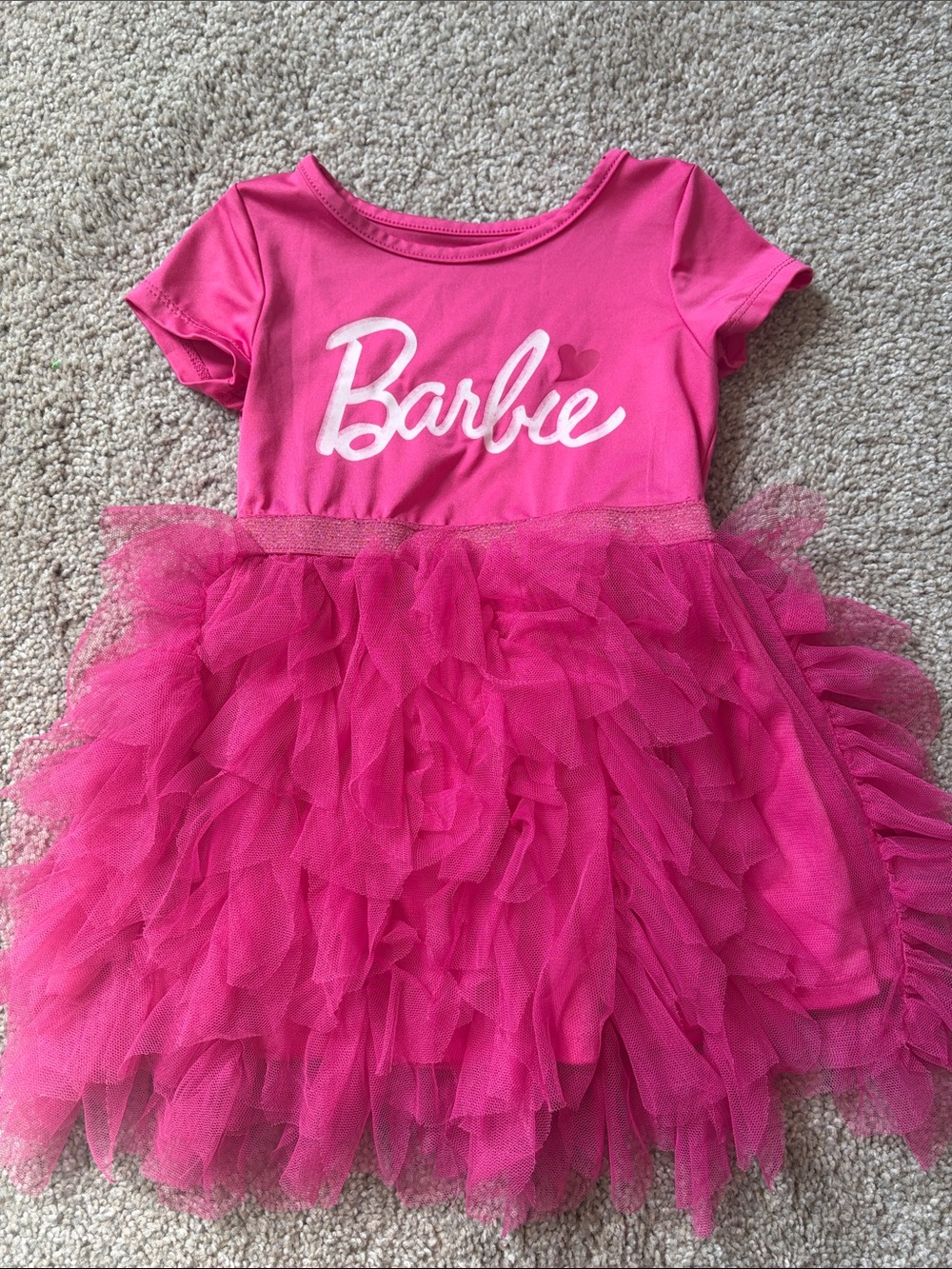 Barbie Bright Hot Pink Tulle Ruffle Dress Costume